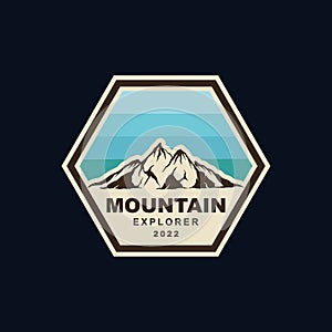 Mountain badge emblem logo template for T shirt