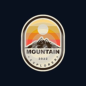 Mountain badge emblem logo template for T shirt