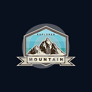 Mountain badge emblem logo template