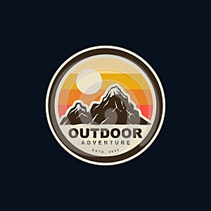 Mountain badge emblem logo template