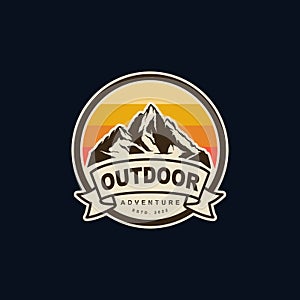 Mountain badge emblem logo template