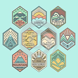 Mountain badges linear 1color photo