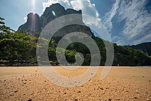 Mountain on  beach in Ao nang, Krabi, Thailand