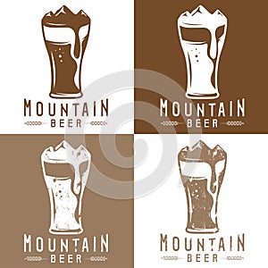 Mountain beer vintage labels set vector