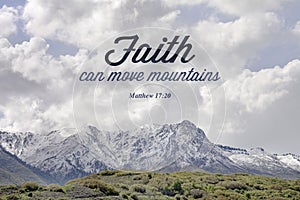 Mountain bible verse of matthew 17:20 photo