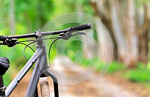 mountain bicycle bike trip with beautiful countryside transportation road in nature forest background for travel and relax