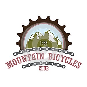 Mountain bicycles travel company logo