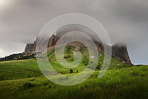 Mountain Big Thach in spring greens and clouds