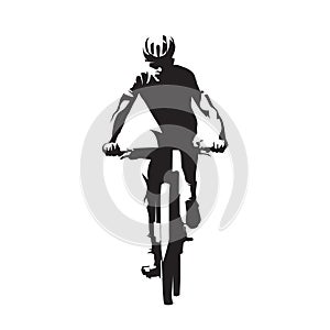 Mountain bike cycling, mtb, vector silhouette