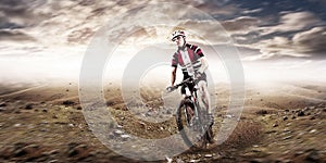 Mountain Bike cyclist riding single track