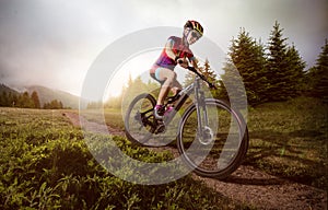 Mountain Bike cyclist photo