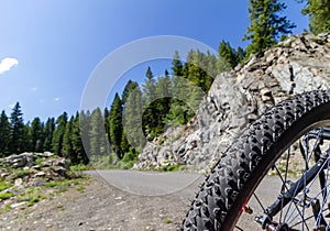 mountain bike on a dirt road