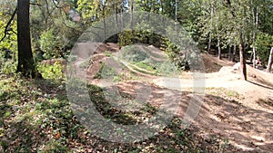 mountain bike dirt track in the Park. Playground for active sports