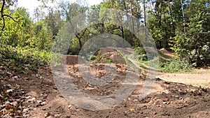 mountain bike dirt track in the Park. Playground for active sports