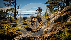 A mountain bike, enveloping the stones and roots of trees on steep descents, like a swift strea