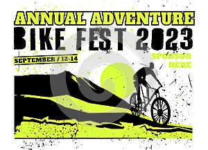 Mountain bike festival poster. Editable vector illustration
