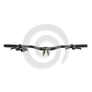 Mountain Bike Handlebar on white. 3D illustration photo