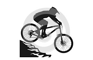 Mountain bike jump rider silhouette