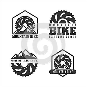 Mountain Bike Logo Set Vector