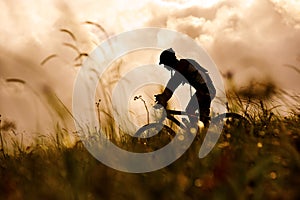 Mountain bike man outdoors photo