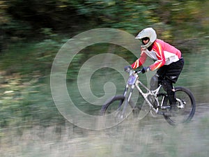 Mountain bike motion blur photo