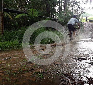 Mountain Bike Riding through Water