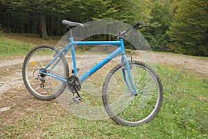 Mountain bike on road