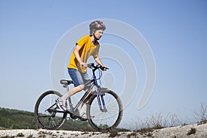 Mountain bike.Sport and healthy life.Extreme sports.Mountain bicycle and man.Life style outdoor extreme sport