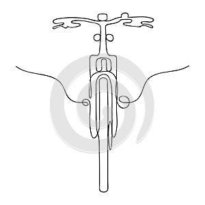 Mountain bike. Sport sketch in continuous line. Editable contour. Vector