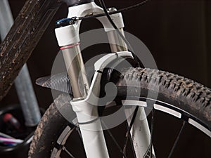 Mountain bike suspension detail