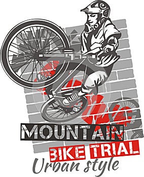 Mountain bike trial - vector design