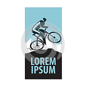 Mountain bike vector logo design template. sports