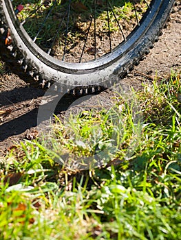 Mountain bike wheel detail