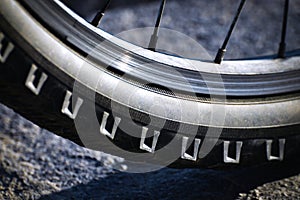 Mountain bike wheel detail