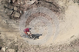 Mountain biker from above