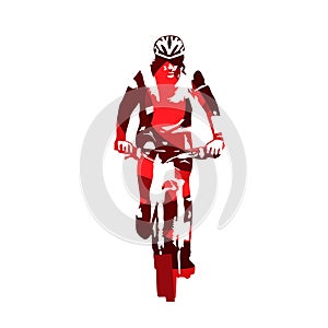 Mountain biker, abstract red vector silhouette