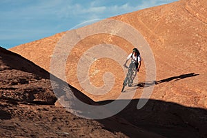 Mountain biker in action