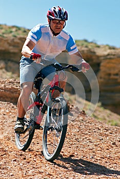 Mountain biker downhill