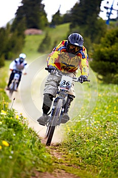 Mountain biker on downhill rce