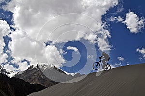 Mountain biker in Himalaya photo