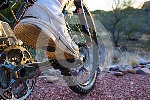 Mountain Biker Ready to Depart