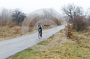 Mountain biker riding downhill