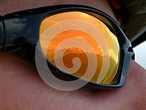 Mountain biker's glasses