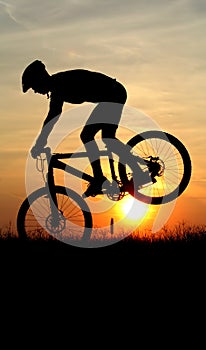 Mountain biker silhouette