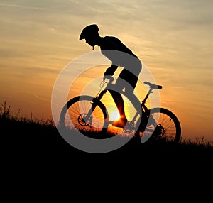 Mountain biker silhouette