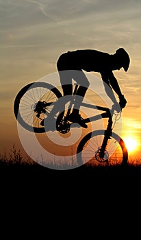 Mountain biker silhouette