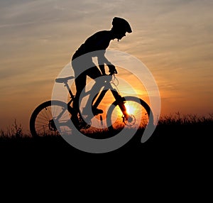 Mountain biker silhouette