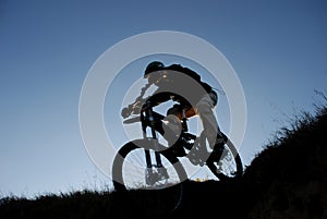 Mountain biker silhouette