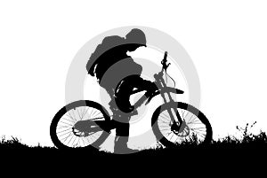 Mountain biker silhouette