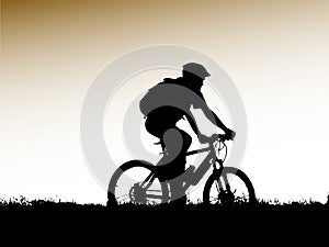 Mountain biker silhouette